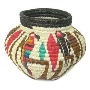  Pictorial Wounaan Basket with Parrots
