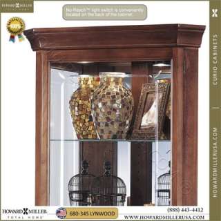 Howard Miller small cherry corner display cabinets; 4 shelves  680345 