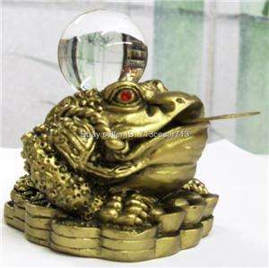 Brass Tone Feng Shui Money Lucky Oriental Chinese Coin Money Toad Frog 