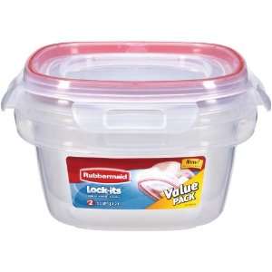  Rubbermaid 7L5500CIRED Lock its 5 Cup Square Container, 2 