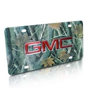  GMC 3D Logo Camouflage Steel License Plate Automotive