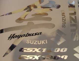 99 07 Hayabusa 1300 Kanji Complete 12pc Decal Set, 33+ Colors, 2 