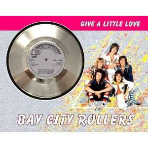  Bay City Rollers Give A Little Love Framed Silver Record 