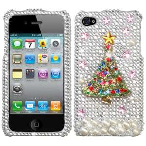  Apple iPhone 4 4S Crystal Diamond BLING Case Phone Cover, Christmas 