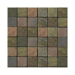  Emser Tile Slate Tumbled Multi Rajah 2 x 2 Mosaic Tile 