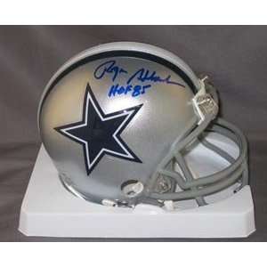  Roger Staubach Signed Cowboys Mini Helmet   HOF Sports 