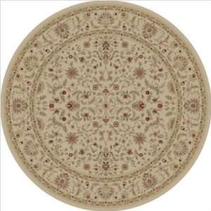   1202 Imperial Hereke Ivory Traditional Round Rug: Furniture & Decor