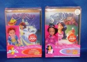 Lot of 2 Cinderella & Snow White Dolls DVDs Fairy Tale  