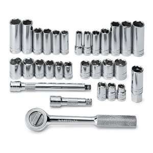   Inch and 12 Millimeter to 19 Millimeter Standard and Deep Socket Set