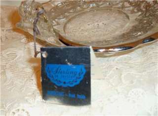 VINTAGE SILVER CITY SILVER OVERLAY CRYSTAL SERVING DISH  