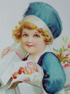 1922 ELLEN CLAPSADDLE CHILD EASTER FLOWERS POSTCARD  