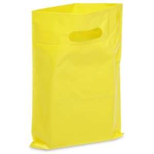  9 x 12 1.5 Mil Yellow Die Cut Handle Bags Health 