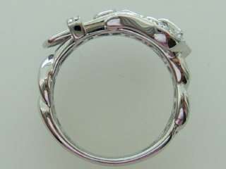 18k. White Gold Diamond Belt Buckle Ring, New  