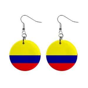 Colombia Flag Button Earrings