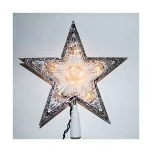   Silver Star Clear Christmas Tree Topper   Clear Lights by Gordon: Home
