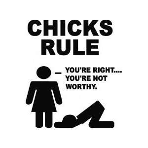  Chicks rule   wall decal   selected color Silver   Want 