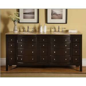  Silkroad 72 Double Sink Cabinet Travertine Top: Home 