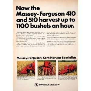  1967 Ad Massey Ferguson Corn Harvest Combine Agriculture 