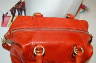 Coach Orange Cinnamon Leather Sabrina Satchel Purse Convertible RARE 