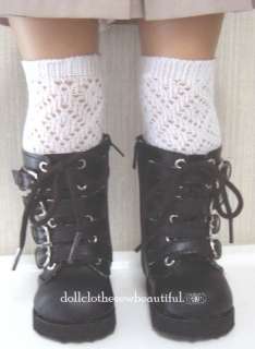 DOLL CLOTHES fits American Girl Black COMBAT Boots!!!!!  