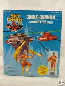 SKY COMMANDERS Vintage 80s CABLE CANNON Action Toy MIB  