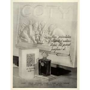  1937 Ad Coty French Floral Perfumes Cyprus Scents Hygiene 