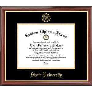 Shaw University Bears   Embossed Seal   Mahogany Gold Trim   Diploma 
