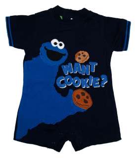 Sesame Street Jim Henson Cookie Monster Want Cookie Baby Creeper 
