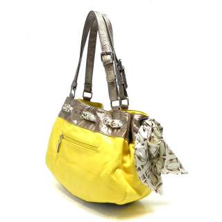 New Yellow Fleur De Lis Rhinestone Fashion Shoulder Bag Hobo Satchel 