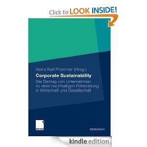 Corporate Sustainability Der Beitrag von Unternehmen zu einer 