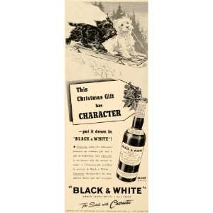 1939 Ad Black & White Blended Scotch Whisky Liqueur   Original Print 