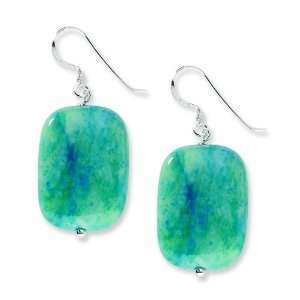   Sterling Silver Blue Reconstructed Serpentine Stone Earrings Jewelry