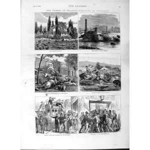  1875 FLOODS FRANCE TOULOUSE CEMETERY PONT MICHEL HORSES 