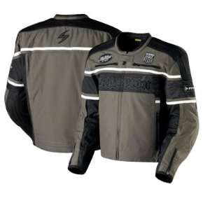  Scorpion Burnout Khaki and Black Motorcycle Jacket   Size 