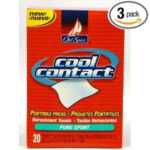 Old Spice Cool Contact Portable Packs Refreshment Towels, Pure Sport 