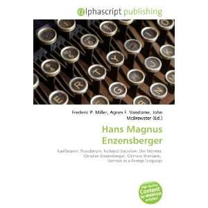 Hans Magnus Enzensberger 9786133872844  Books
