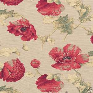 Cotton Covering Curtain Fabric Antique Retro Floral Red  