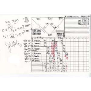  John Sterling Handwritten/Signed Scorecard Yankees at 