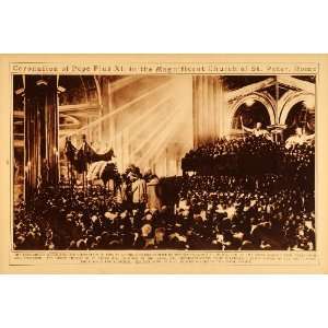   Church Rome Italy Papal Crowd   Original Rotogravure: Home & Kitchen