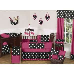  Pink, Black and White Hot Dot Baby Bedding by JoJO Designs 