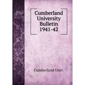 Cumberland University Bulletin. 1941 42: Cumberland Univ 