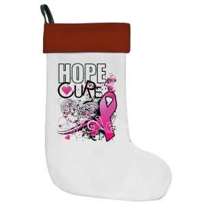  Christmas Stocking Cancer Hope for a Cure   Pink Ribbon 