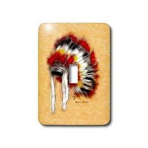 SmudgeArt Aboriginal Art Designs   Indian Headdress A   Light Switch 