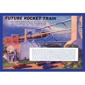  Vintage Art Future Rocket Train   16011 x