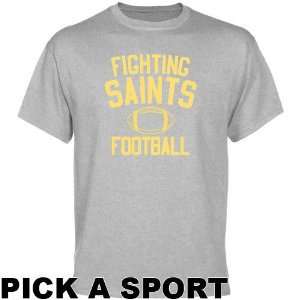   Fighting Saints Ash Custom Sport Icon T shirt: Sports & Outdoors