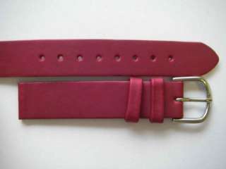 XXXL pink leather ladies watch strap 14 mm steel buckle  