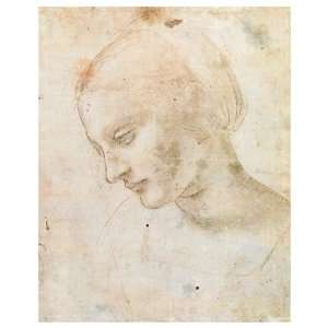 Preliminary Drawing for the Litta Madonna by Leonardo Da Vinci . Art 