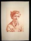   1897 Etching wife President Grover Cleveland Sanguine Etching  