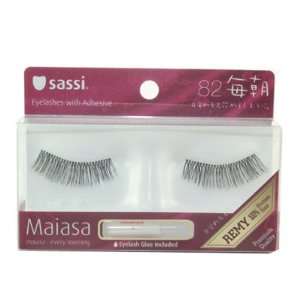  Sassi False Eyelashes 100% Human Hair, Free Glue #82 