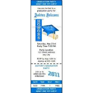  Blue Honors Graduation Party Ticket Invitation: Health 